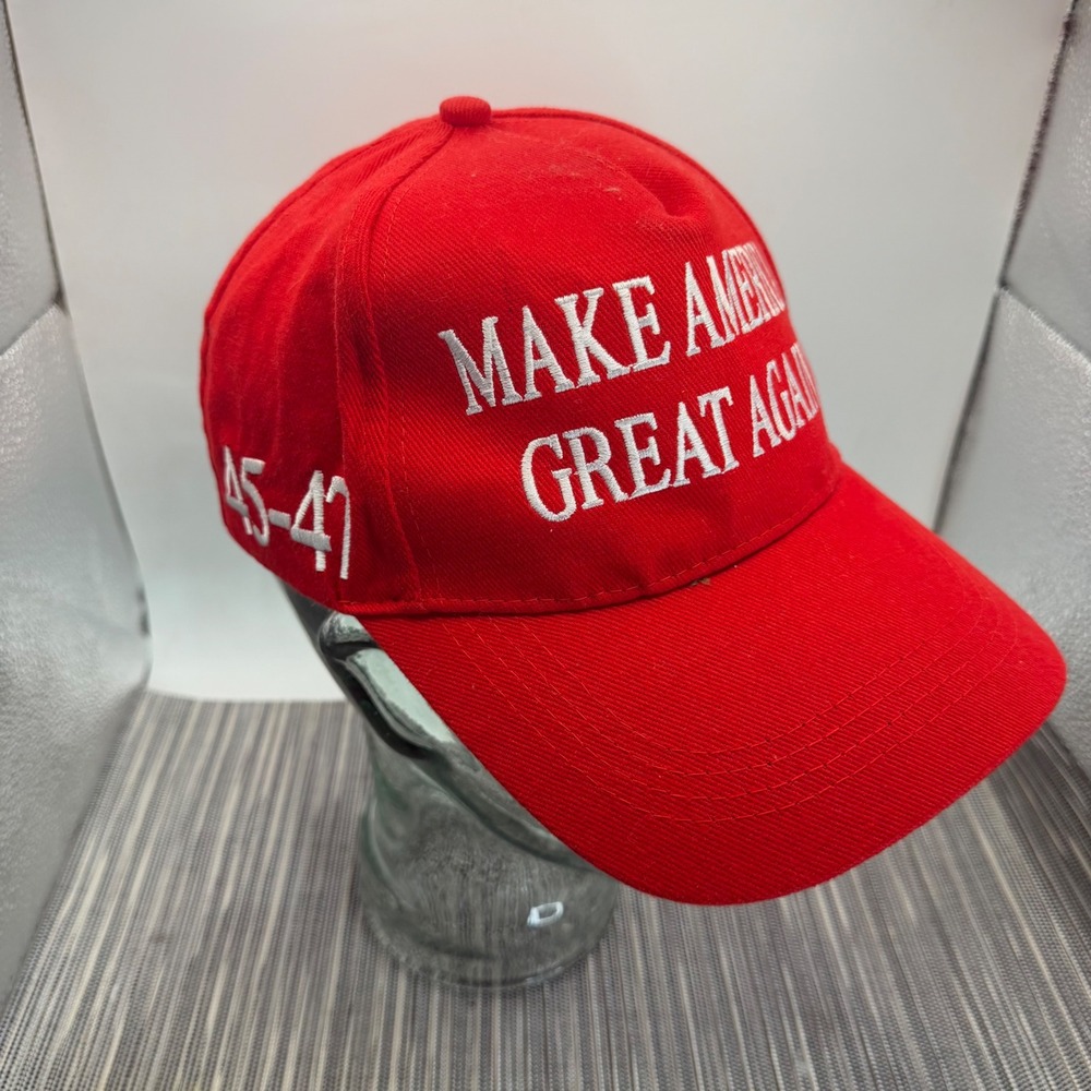 Trump Make America Great Again Hat Red MAGA 45-47 American Flag Adjustable Cap